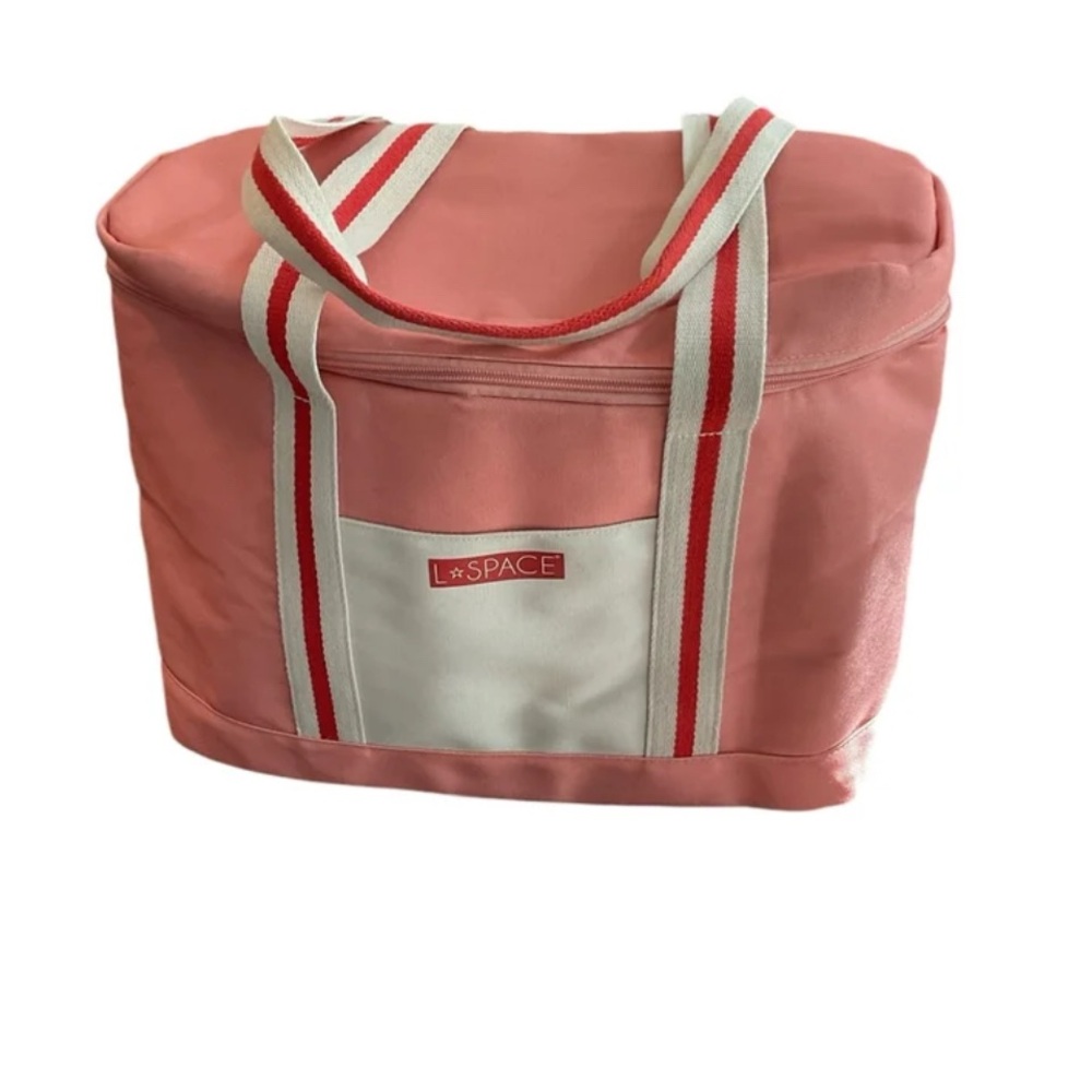 L*Space Coral and white Cooler Tote Bag